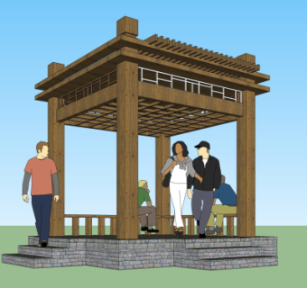 现代凉亭su模型