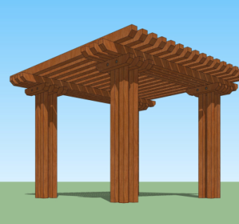 现代廊架su模型