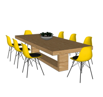 现代餐桌椅su模型