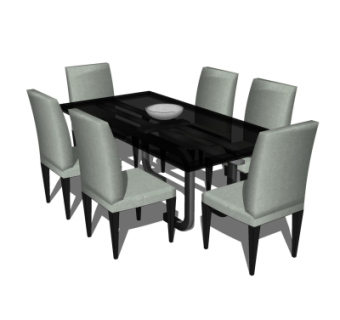 现代餐桌椅su模型