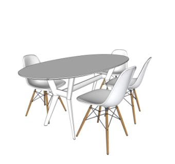 现代餐桌椅su模型