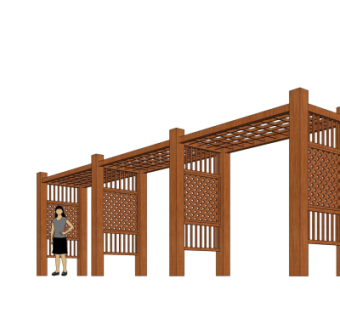 现代廊架su模型