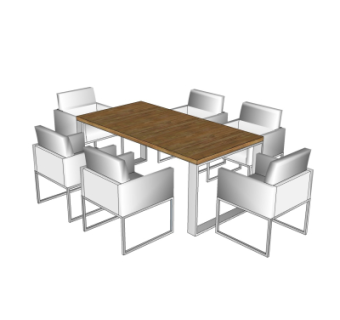 现代餐桌椅su模型