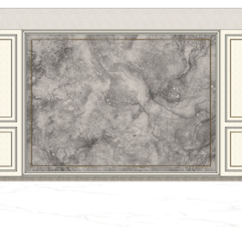 欧式电视背景墙su模型