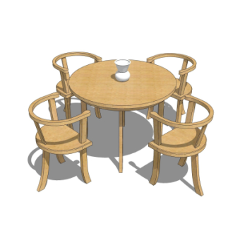 现代休闲桌椅su模型