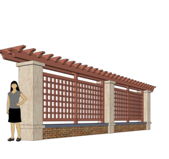 简欧廊架su模型