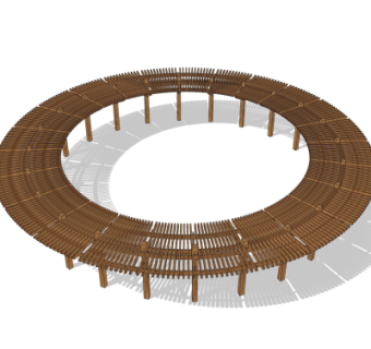 现代环形廊架su模型