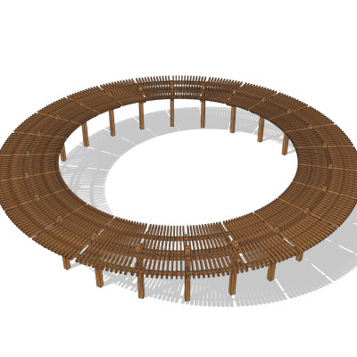 现代环形廊架su模型