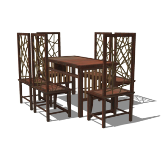 现代餐桌椅su模型