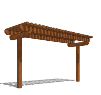 现代廊架su模型