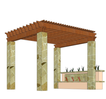 欧式廊架su模型