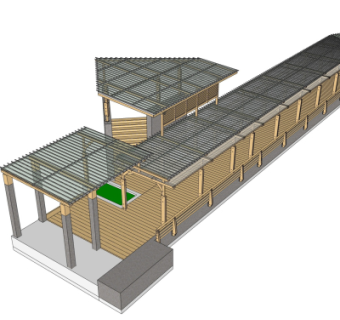 现代廊架su模型