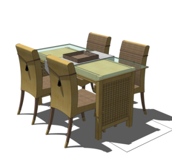 现代餐桌椅su模型