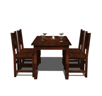 现代餐桌椅su模型