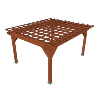 现代实木廊架su模型