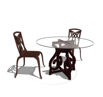 现代休闲桌椅su模型