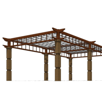现代廊架su模型