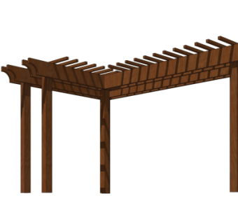 现代廊架su模型