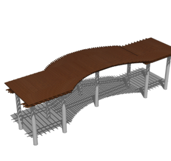 现代廊架su模型