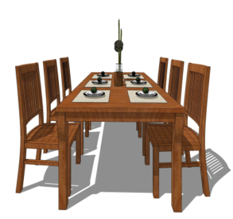 现代餐桌椅su模型