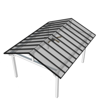 现代玻璃凉亭su模型