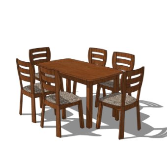 现代餐桌椅su模型