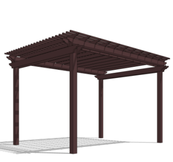 现代实木廊架su模型