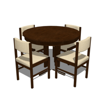 现代圆形餐桌su模型