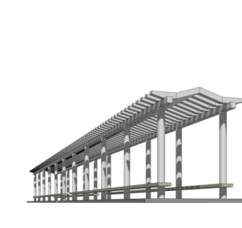 现代廊架su模型
