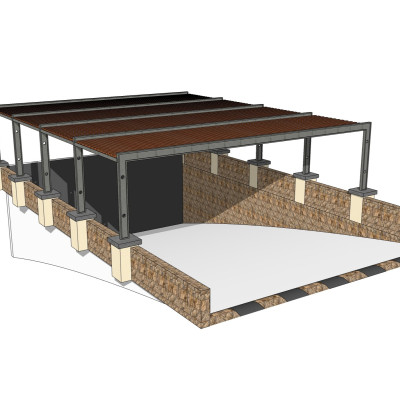 现代地下停车场入口免费su模型