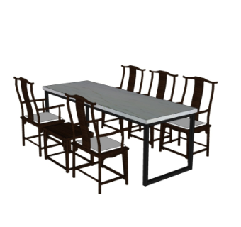 中式餐桌椅su模型