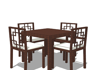 <em>中式</em>餐桌<em>椅</em>su模型
