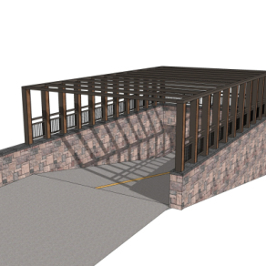 现代地下停车场入口su模型