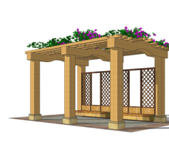 欧式廊架免费su模型