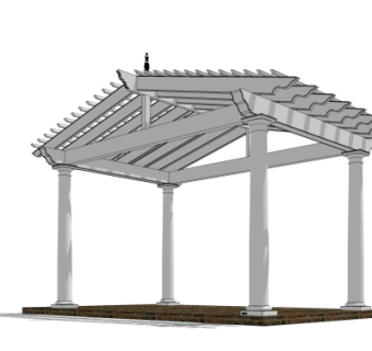 欧式廊架su模型