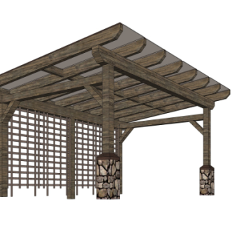现代廊架su模型