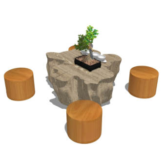 现代休闲桌椅su模型