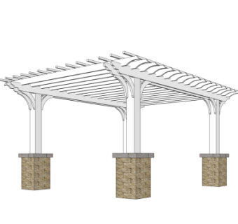 现代廊架su模型