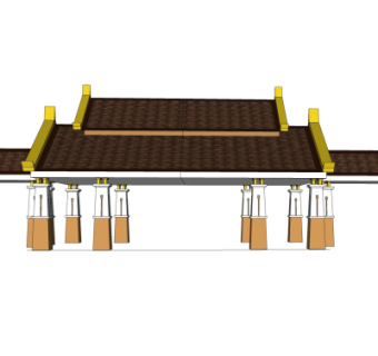 新中式凉亭su模型