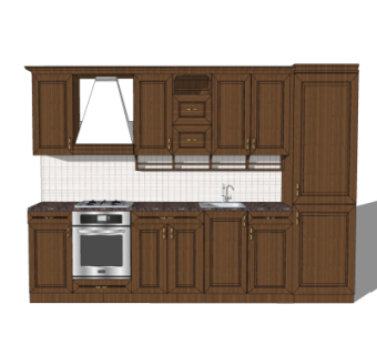 美式橱柜su模型