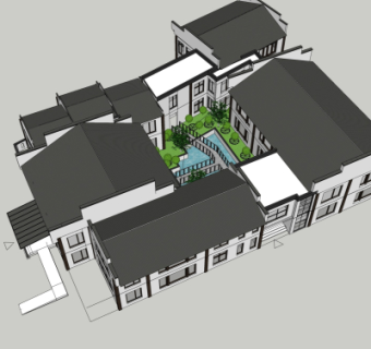 新中式会所免费su模型