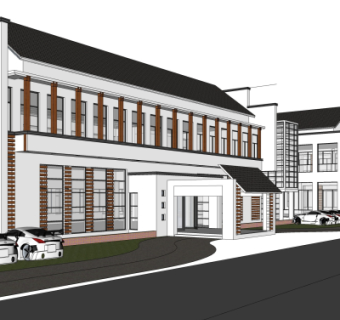 新中式酒店su模型