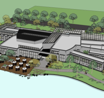 现代度假酒店su模型