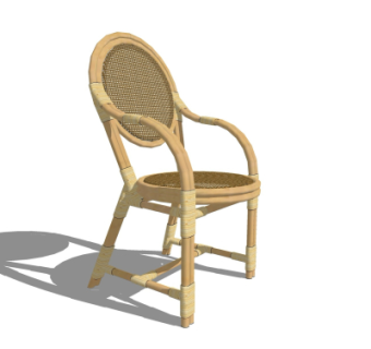 简欧木质单椅su模型