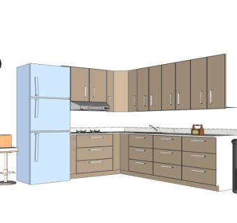 现代橱柜su模型