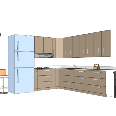 现代橱柜su模型