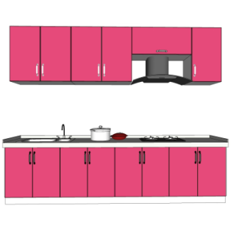现代橱柜su模型