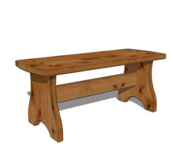 现代实木长凳子su模型