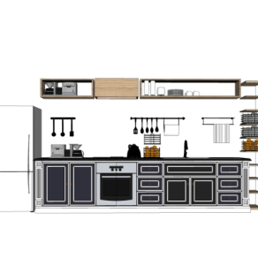 简欧橱柜su模型