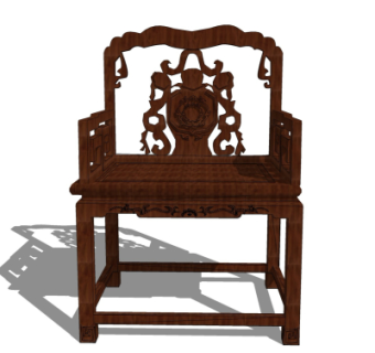 中式单椅su模型